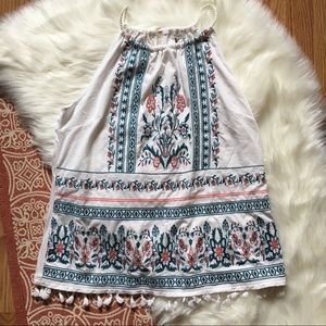 🌼 Skies are Blue Boho Embroidered Halter